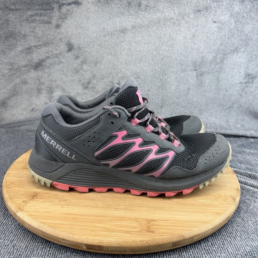 Merrell Wildwood Shoes Womens Size 9 Gray Pink Mesh Hiking Sneakers J135310